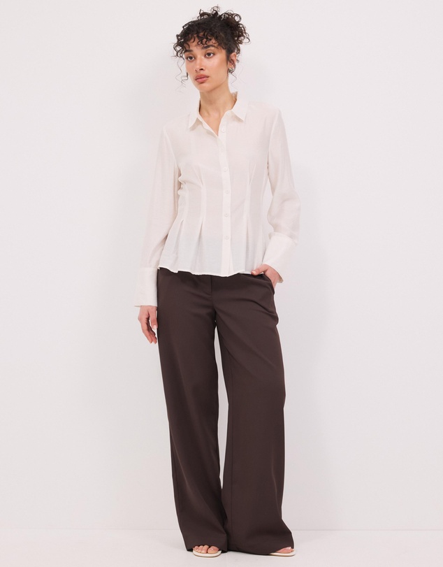 Calli - Mae Pin Tuck Sheer LS Shirt