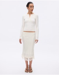 Minima Esenciales - Rosalie Lace Detail Midi Skirt
