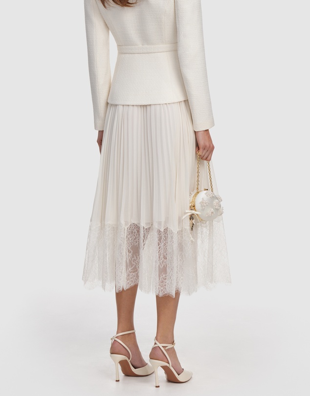 Self Portrait - Boucle Shawl Collared Midi Dress