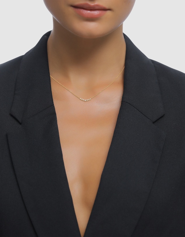 Elli Jewelry - Necklace Women White Lab Grown Diamond 925 Sterling Silver Gold Plated