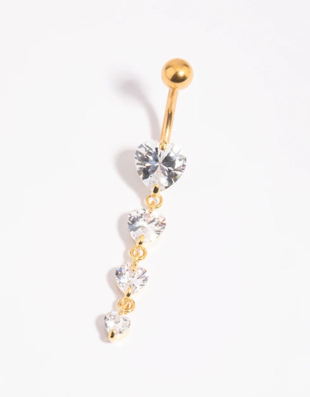 Lovisa - Gold Plated Surgical Steel Heart Belly Bar