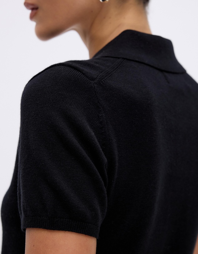Minima Esenciales - Arlen Silk Blend Polo Knit Top