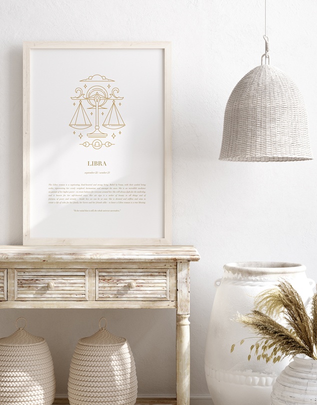 Olive et Oriel - Libra Celestial Zodiac Art Print