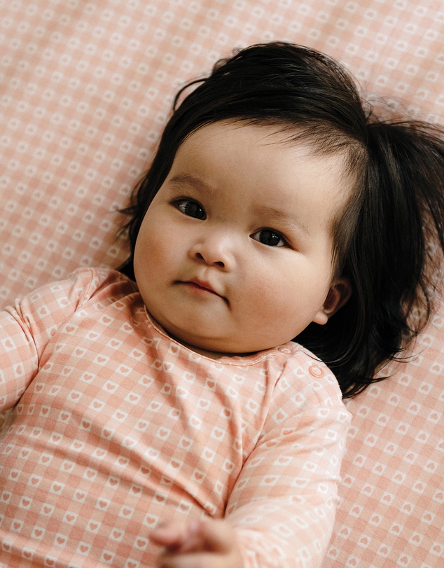 Kynd Baby - Comfy Bodysuit Long Sleeve in Heart Gingham