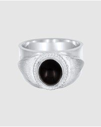 Kuzzoi - ICONIC EXCLUSIVE - Ring Male Signet Onyx 925 Sterling Silver