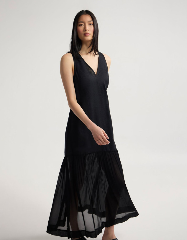 Oxford - Fenna Linen And Georgette Dress