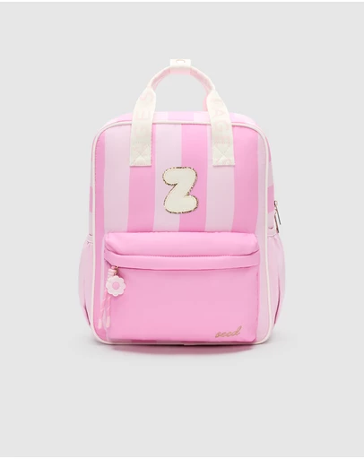 Seed Heritage - Pink Initial Stripe Backpack