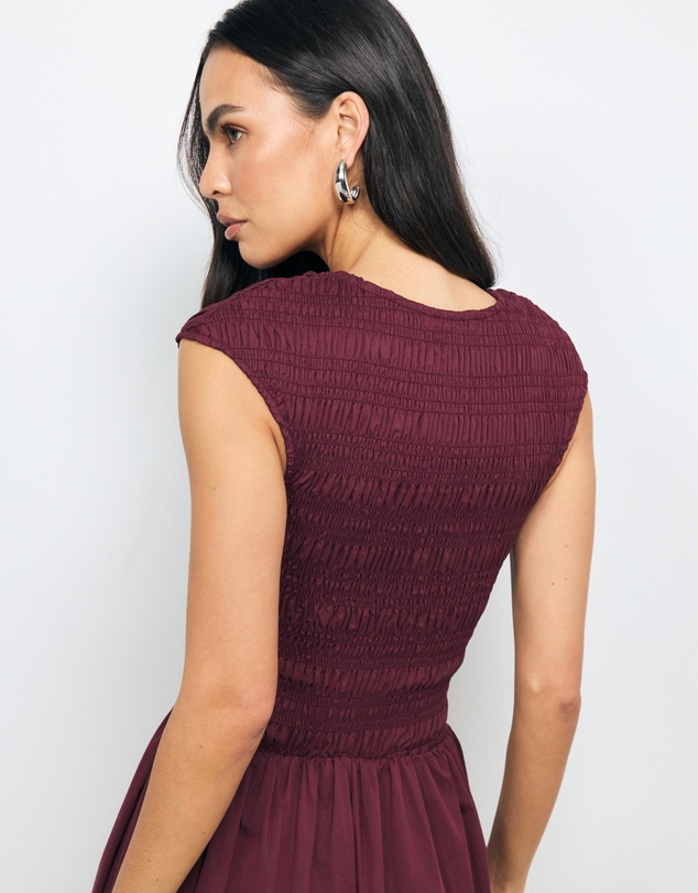 AERE - Esme Shirred Cotton Midi Dress