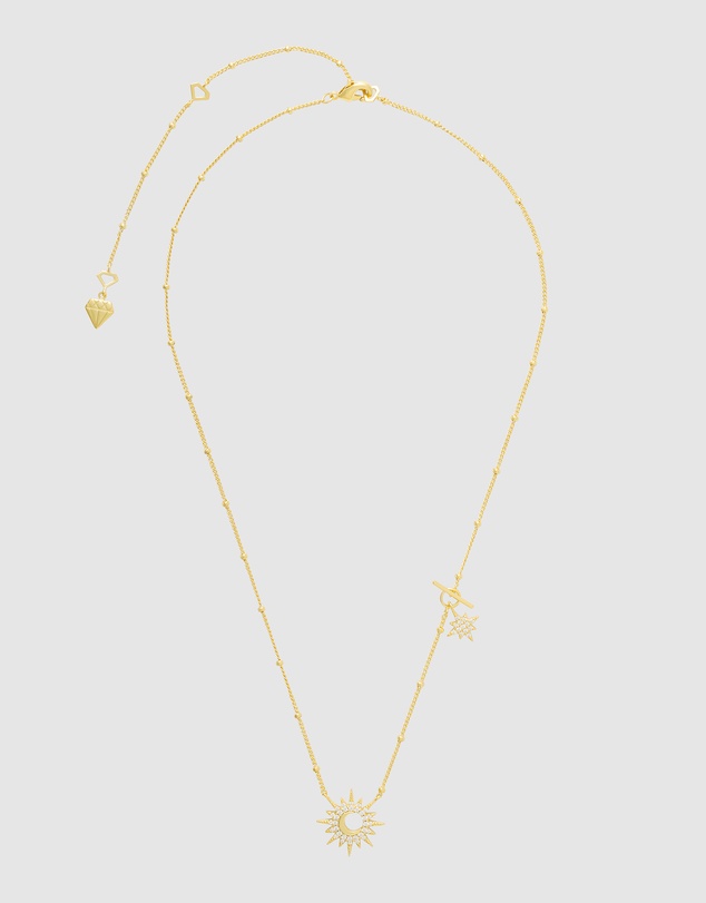 Wanderlust + Co - Sunlit Crescent Gold Necklace