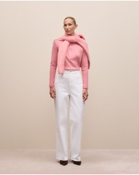 Trenery - Cotton Henley in Dusty Rose