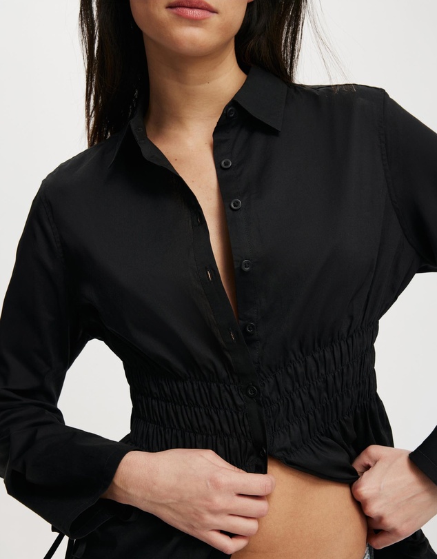 Cotton On - Gathered Long Sleeve Shirt