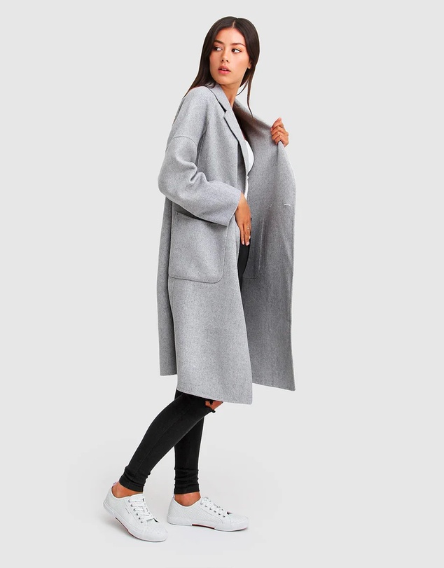 Belle & Bloom - Publisher Double-Breasted Wool Blend Coat