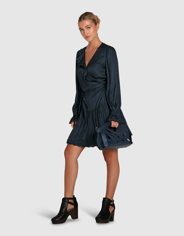 Belle & Bloom - Wild Flower Embroidered Wrap Dress