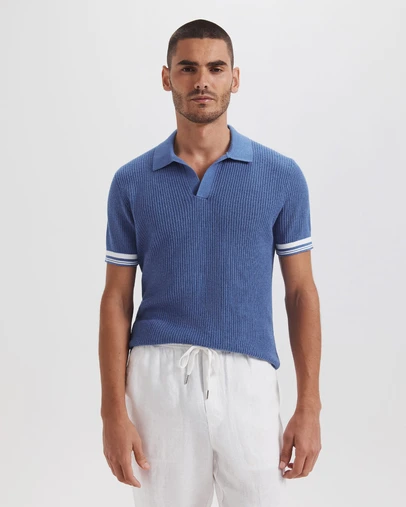SABA - Nero Combed Cotton Knit Polo
