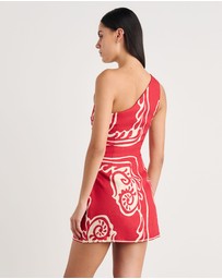 Jag - Ceezee Asymmetric Linen Mini Dress