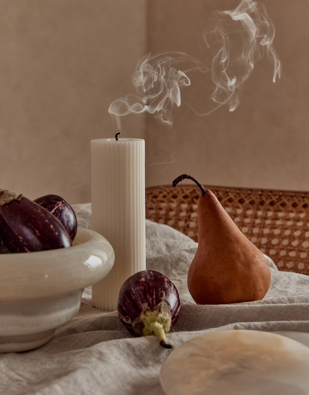 Black Blaze - Wide Column Pillar Candle