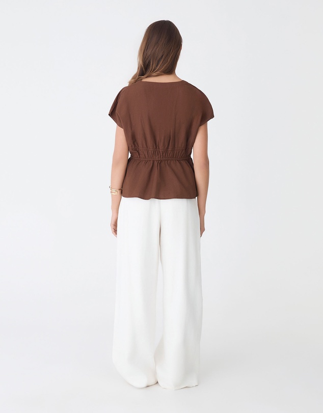 Forcast - Bronte Cotton Drawstring Top