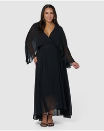 Pink Dusk by Curve Project - Electric Chemistry Cape Maxi Dress