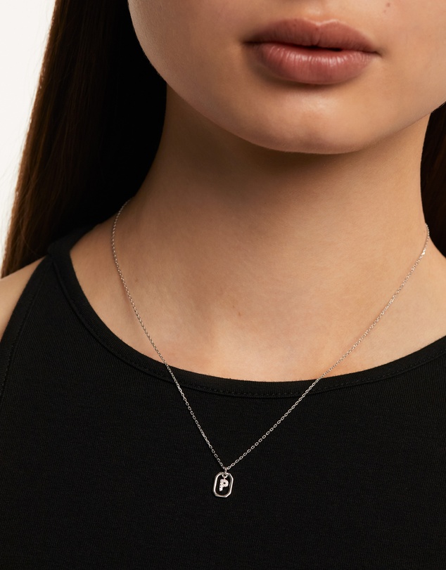 PDPAOLA - Mini Letter P Silver Necklace