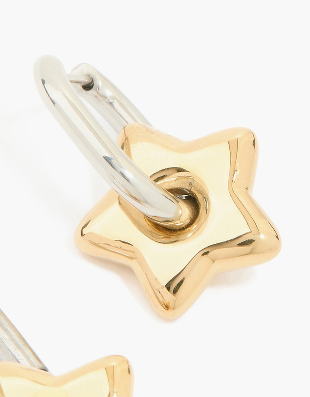 Lovisa - Waterproof Mixed Metals Plated Stainless Steel Small Star Huggie Earrings