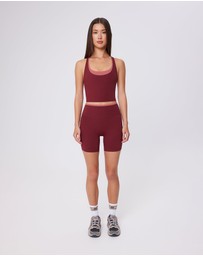Upstate - Air Sculpt Double Layer Tank - Warm Cherry