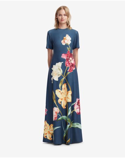 Lily Print In Indigo