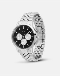 Daniel Wellington - Iconic Chronograph 42mm Arch 5-Link Onyx Panda S