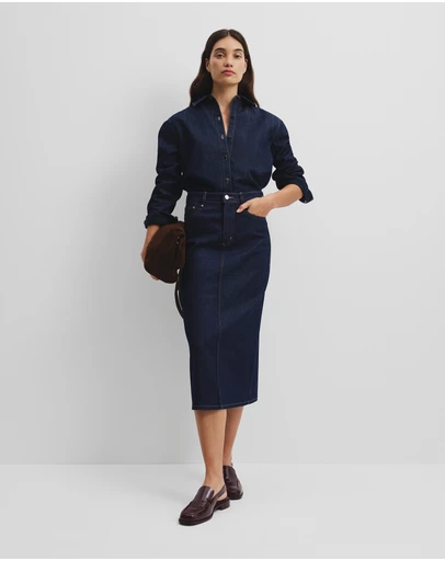 Country Road - Denim Midi Skirt
