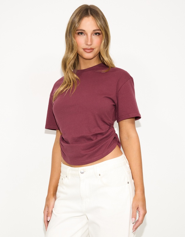 Dazie - Mia Cinched Short Sleeve Tee