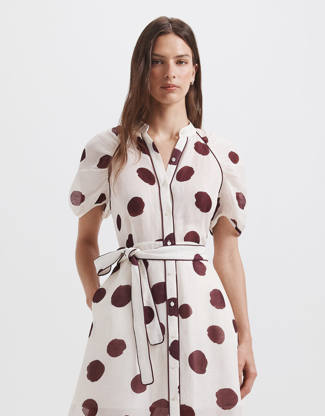 SABA - Dolcetto Silk Linen Midi Dress