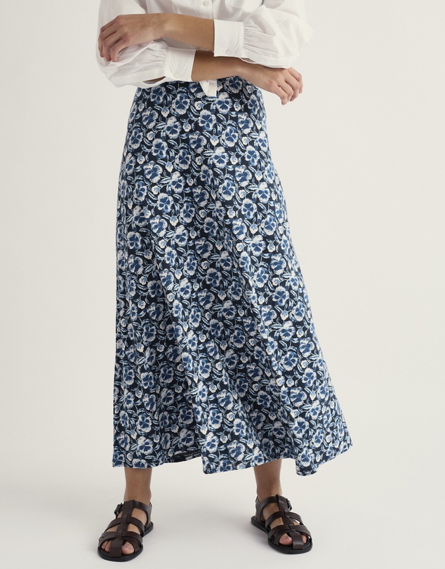 Seasalt - Seasalt Cornwall Navy Rose Skirt Ankle
