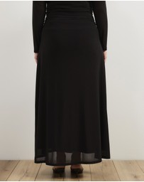 Atmos&Here Curvy - Valentia Belted Mesh Maxi Skirt