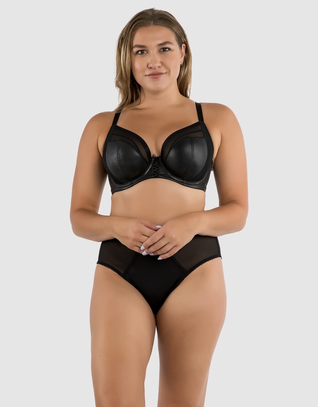 Parfait - Stevie Faux Leather Unlined Wired Full Bust Bra