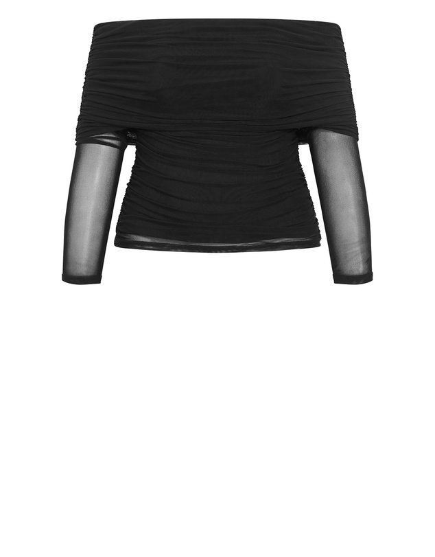 City Chic - Dana Mesh Long Sleeve Top