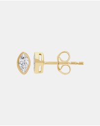Zoe Olivia - 9K Gold Marquise Lab Grown Diamond Studs