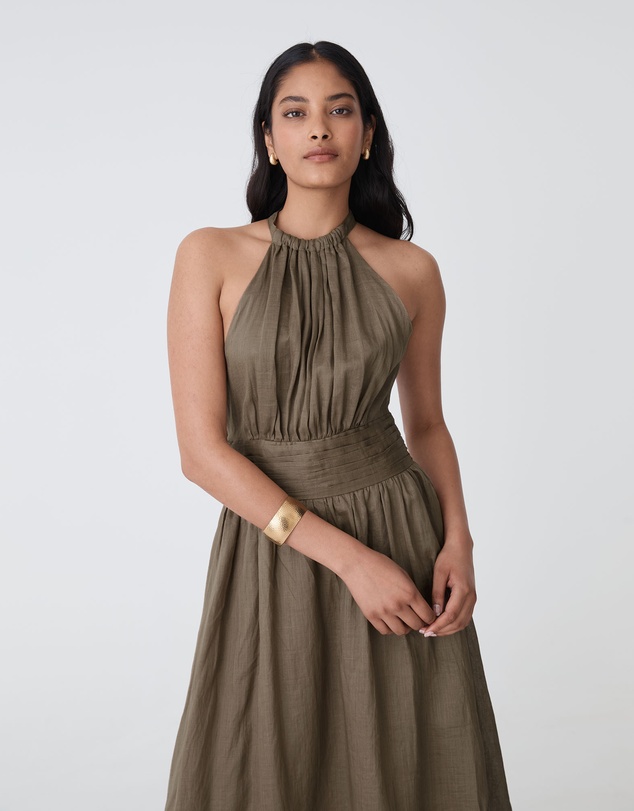 Forcast - Miami Gathered Neck Hemp Dress