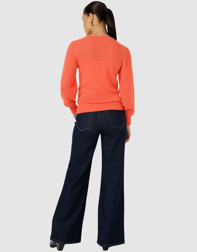 SACHA DRAKE - Long Sleeve Ripple Knit Top