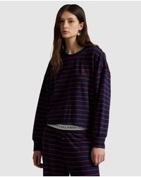 Polo Ralph Lauren - Club Terry Striped Long Sleeve Cotton Jersey Pyjama Set