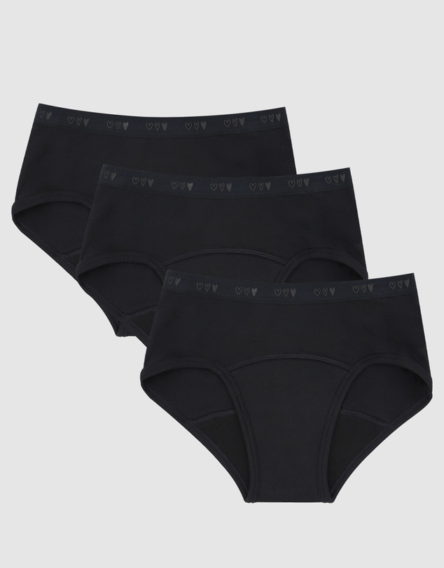 Love Luna - 3 Pack Teens First Period Boyleg Brief