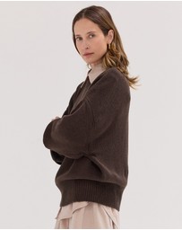 Cloth & Co. - The Billow Sleeve Jumper Brazil Nut