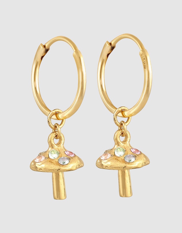 Haze & Glory - ICONIC EXCLUSIVE - Liberty Mushroom Hoop Earrings - Gold