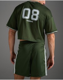 TEAMM8 - S.S.C. Fraternity Drop Sleeve Crop Tee