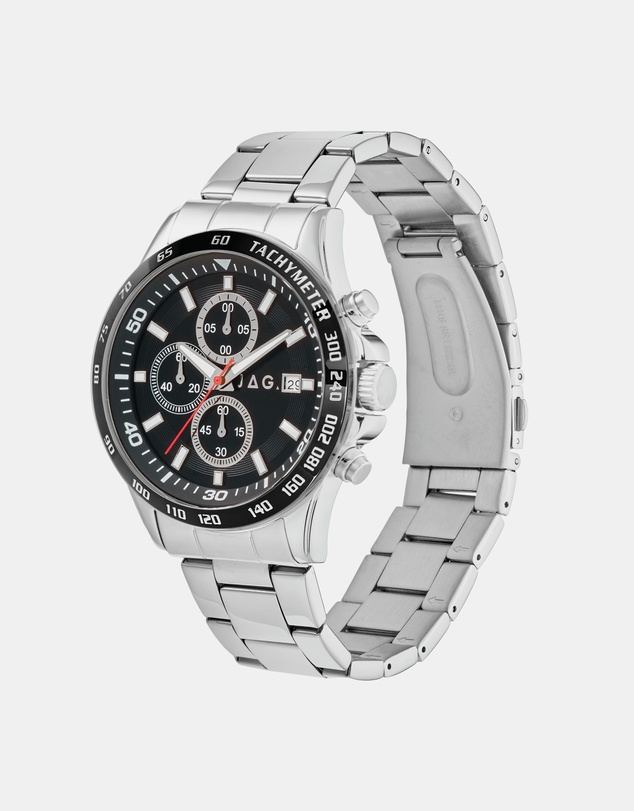 Jag - Callum Mens Black Dial 42mm Silver Watch