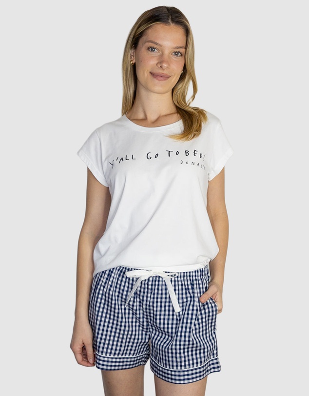 Sant And Abel - Women's Hepburn Gingham Navy Boxer Shorts