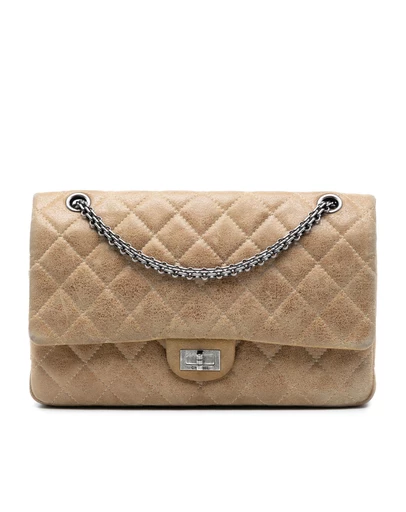 Pre-Loved by Azura Reborn - Pre-Loved Reissue 2.55 Aged Metallic Calfskin Double Flap 227