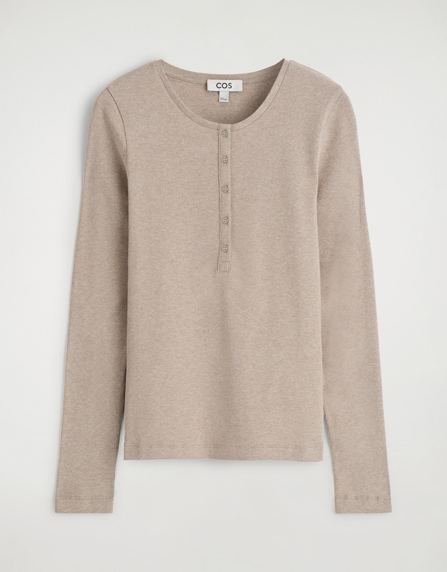 COS - Long-Sleeved Henley Top