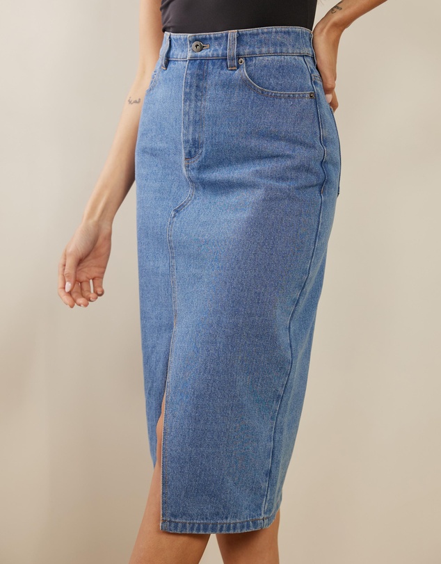 Atmos&Here - Payton Midi Denim Skirt