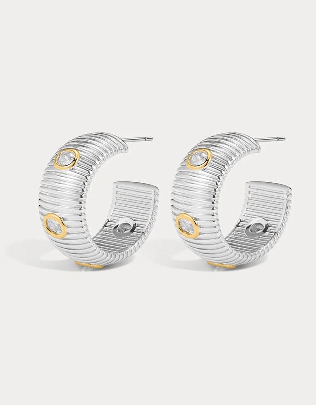 Luv Aj - The Pave Georgia Ridged Hoops