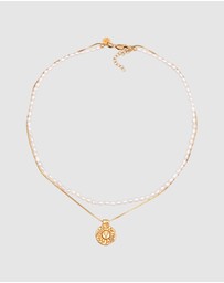Elli Jewelry - Necklace Choker Sun Layer Freshwater Pearls in 925 Sterling Silver