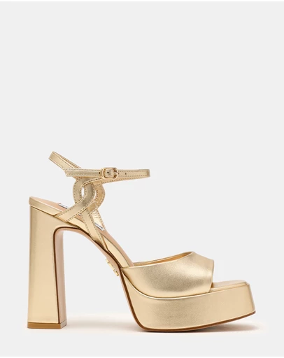 Steve Madden - Miliana Gold Leather Heels